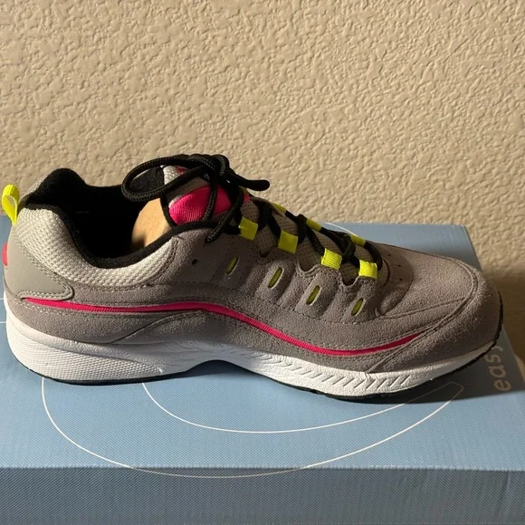 Easy Spirit’s Romy  Gray and Pink Athletic Shoes with Vibrant Accents - Picture 6 of 8